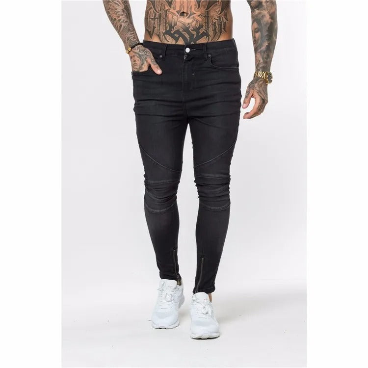 LEO - HIGH STRETCHED ZIP LEGS JEANS