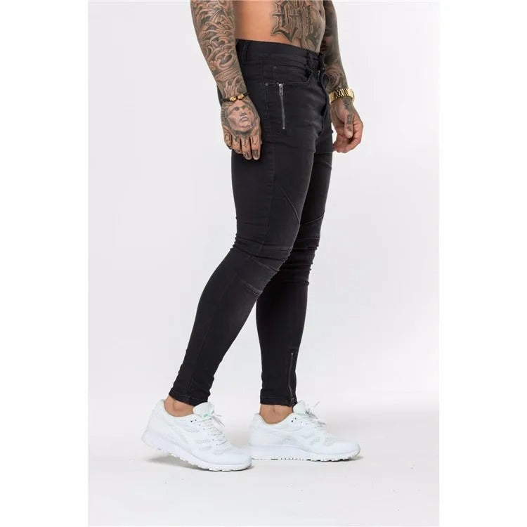 LEO - HIGH STRETCHED ZIP LEGS JEANS