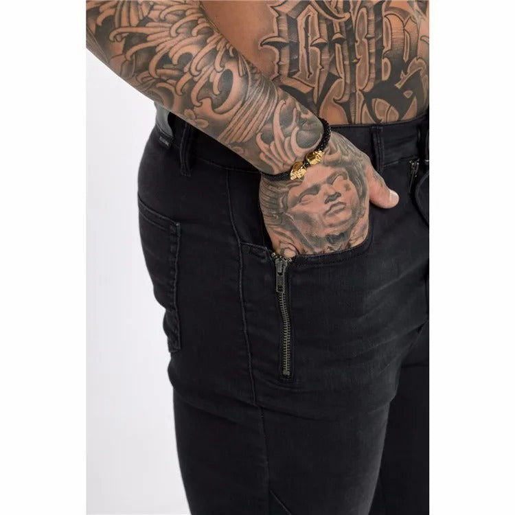 LEO - HIGH STRETCHED ZIP LEGS JEANS