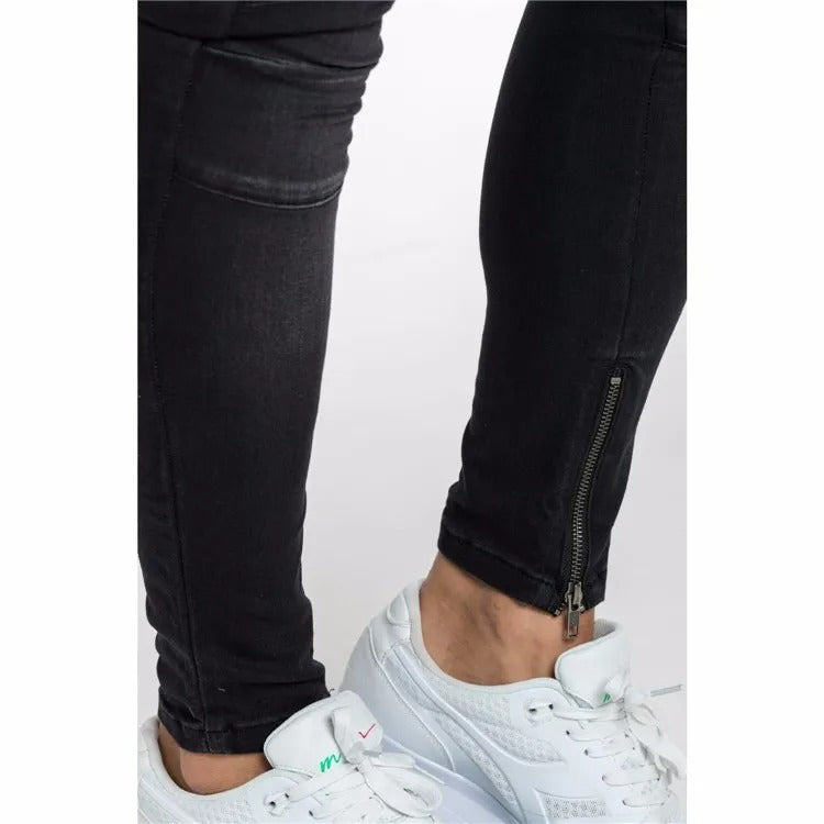 LEO - HIGH STRETCHED ZIP LEGS JEANS